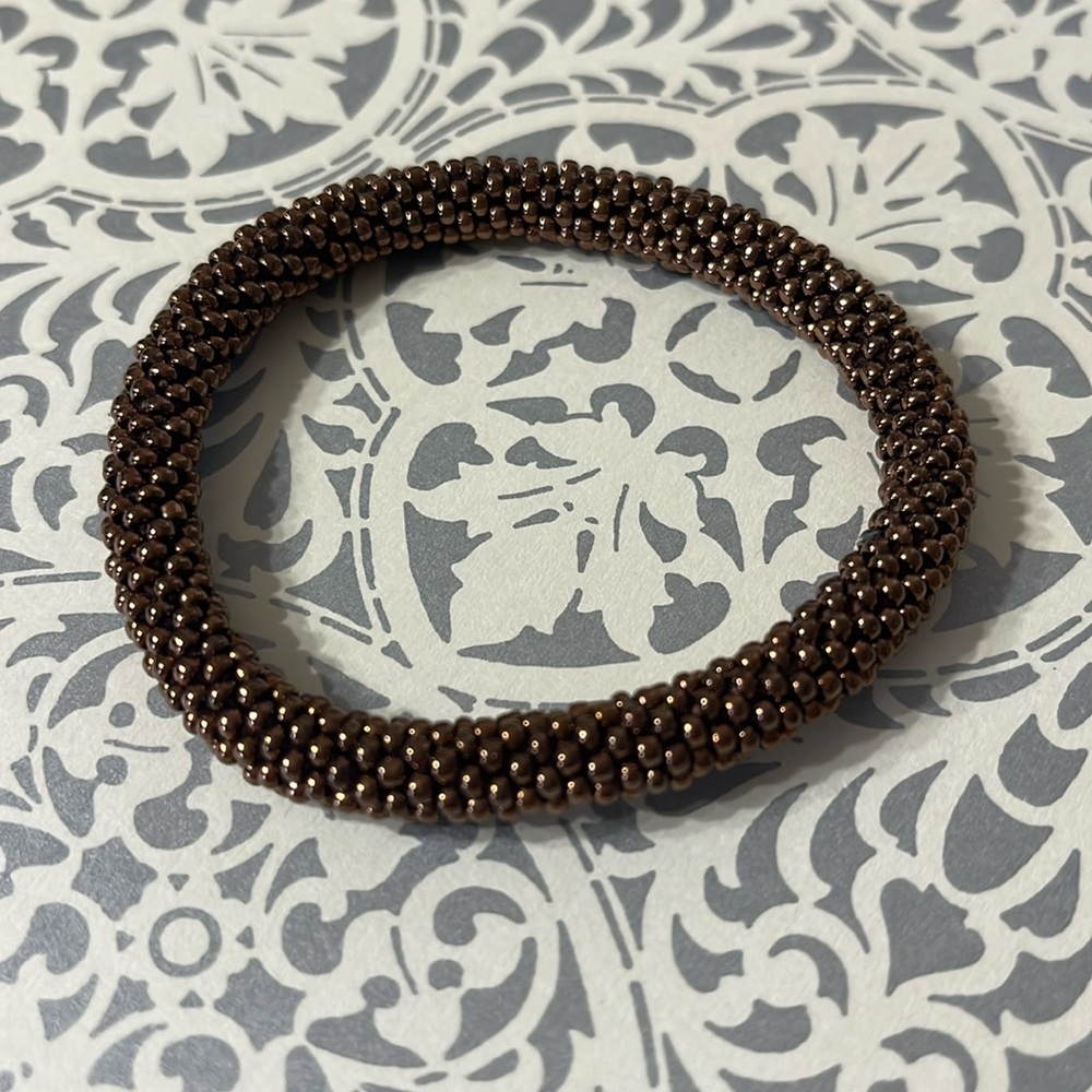 NWT- Sashka Co Brown Beaded Bracelet - Picture 2 of 2